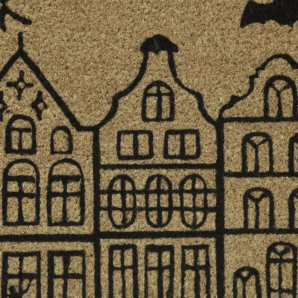 My Texas‎ House Natural/Black Bats Halloween Coir Doormat, 18x30
